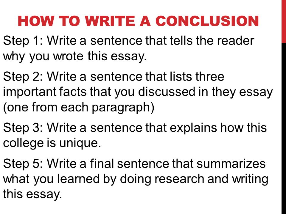 Steps to write a conclusion paragraph